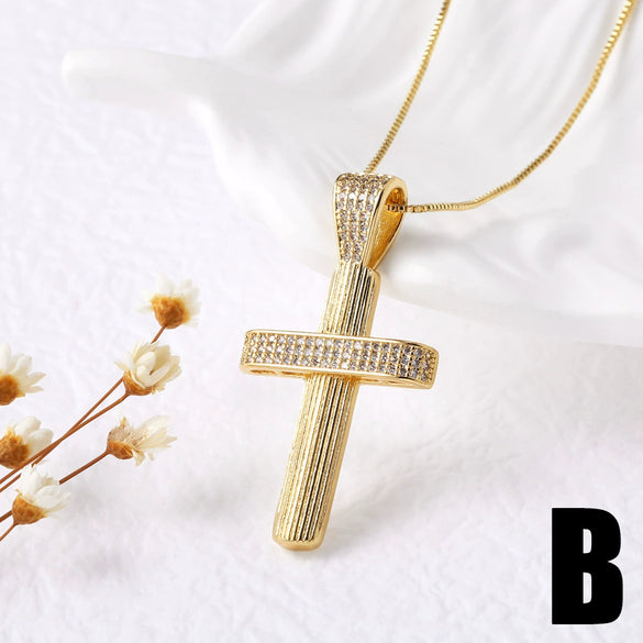 Wholesale Jewelry Hiphop Geometric Copper Goldplated Pendant Necklace