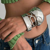 Wholesale Jewelry Hiphop Geometric Irregular Alloy Electroplated Bracelet