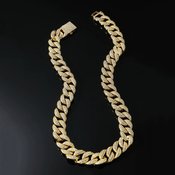 Wholesale Jewelry Hiphop Style Alloy Necklace With Geometric Pattern And Diamond Design