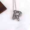 Wholesale Jewelry Hiphop Style Copper Alloy Cross Pendant Water Wave Chain Necklace With Letter Pattern And Electroplating Process