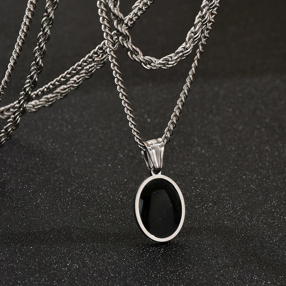 Wholesale Jewelry Hiphop Style Geometric Alloy Pendant Doublelayer Square Pearl Chain Necklace Electroplated