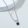 Wholesale Jewelry Hiphop Style Geometric Alloy Pendant Doublelayer Square Pearl Chain Necklace Electroplated
