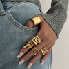 Wholesale Jewelry Hiphop Style Zinc Alloy Geometric Irregular Joint Ring Set For Women With Electroplating