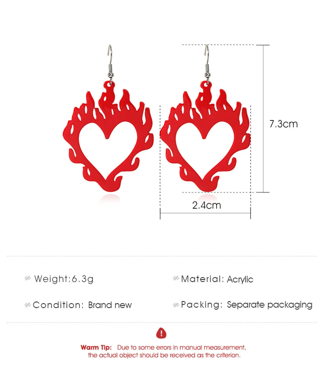 Wholesale Jewelry Hollow Heart Flame Pendant Earrings Gooddiy