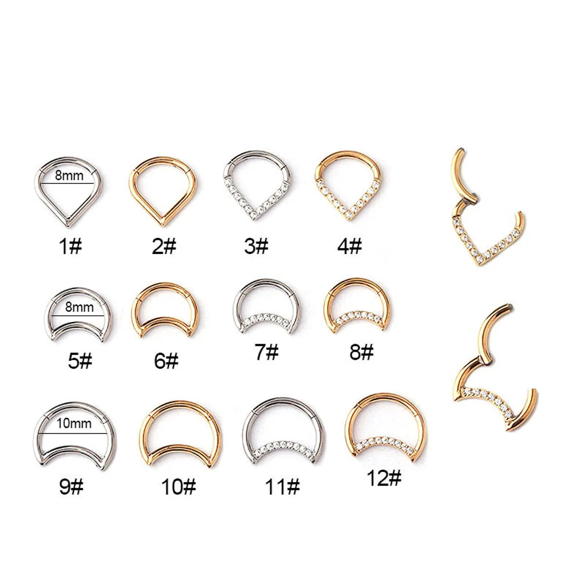 Wholesale Jewelry Hollow Moon Drop Shape Stainless Steel Nose Ring Gooddiy