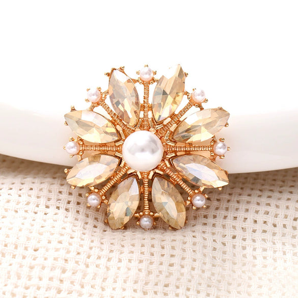 Wholesale Jewelry Horse Eye Pearl Flower Zinc Alloy Electroplated Accessories