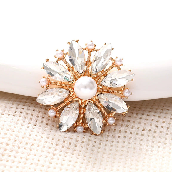 Wholesale Jewelry Horse Eye Pearl Flower Zinc Alloy Electroplated Accessories