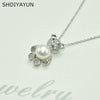 Wholesale Jewelry Hug Bear Pendant Necklace 925 Silver Copper Plated Real Gold With Freshwater Pearl Inlay