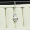 Wholesale Jewelry Hug Bear Pendant Necklace 925 Silver Copper Plated Real Gold With Freshwater Pearl Inlay