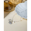 Wholesale Jewelry IG Style Beach Starfish Shell 304 Stainless Steel Shell Pearls Inlay Pendant Necklace