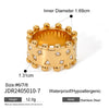 Wholesale Jewelry IG Style C Shape 304 Stainless Steel Rhinestones 18K Gold Plated Inlay Rings Bracelets Earrings