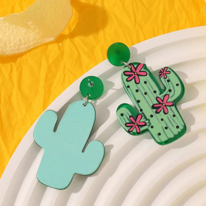 Wholesale Jewelry Ig Style Casual Cactus Resin Drop Earrings