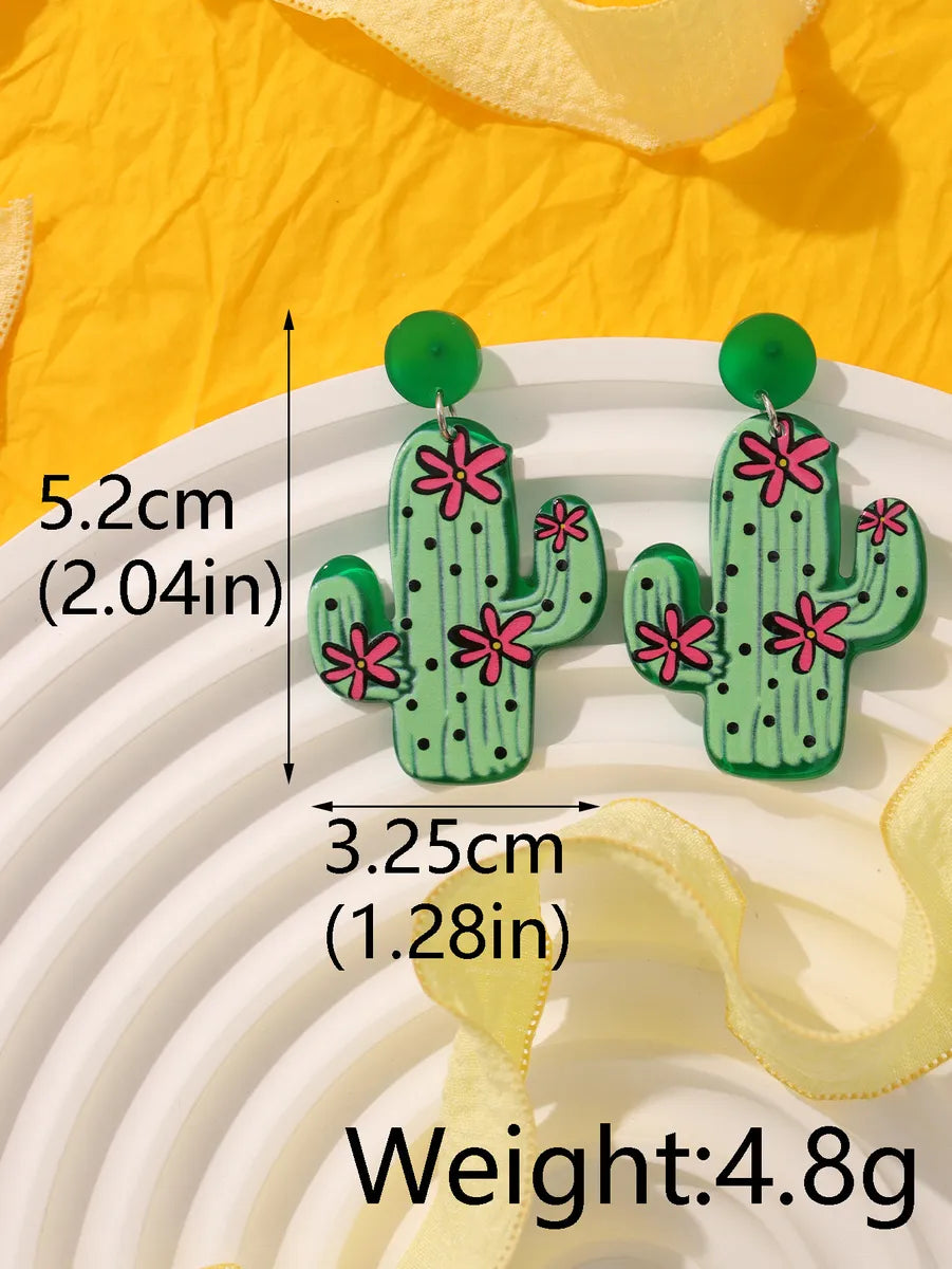 Wholesale Jewelry Ig Style Casual Cactus Resin Drop Earrings