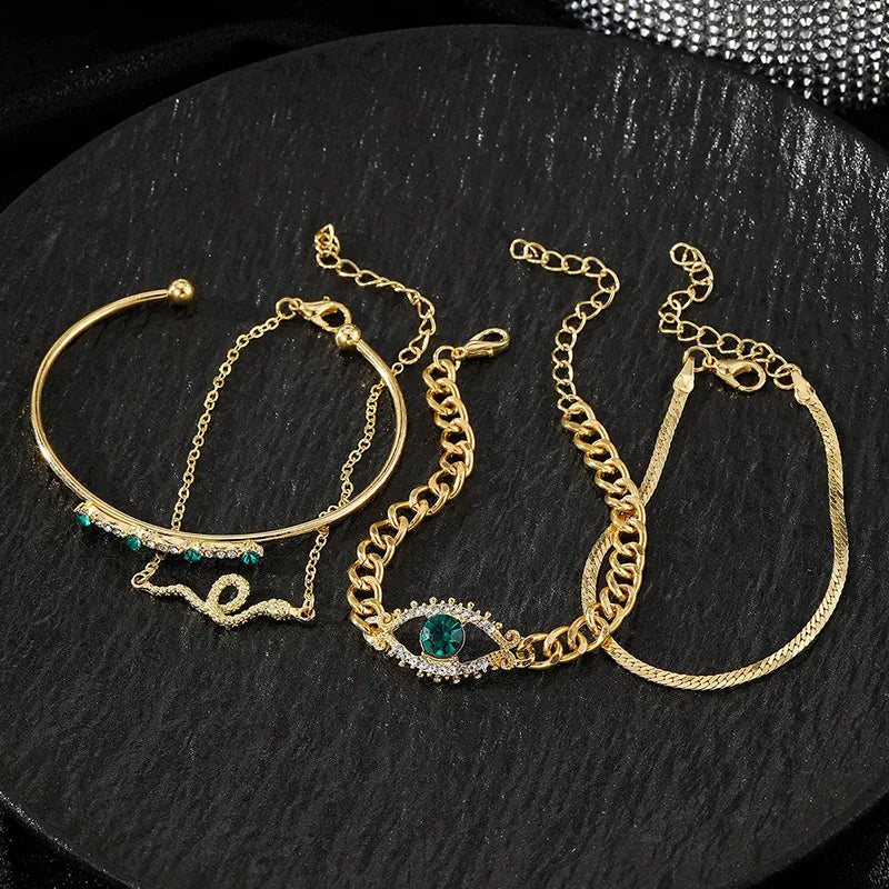 Wholesale Jewelry IG Style Casual Classic Style Devil'S Eye Snake Alloy Zircon Inlay Bracelets Bangle