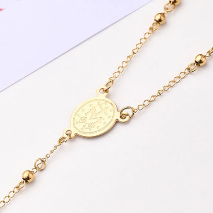 Wholesale Jewelry IG Style Casual Classical Cross Virgin Mary Jesus 304 Stainless Steel 18K Gold Plated Handmade Polishing Plating Necklace