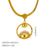 Wholesale Jewelry IG Style Casual Devil'S Eye 304 Stainless Steel Zircon 18K Gold Plated Hollow Out Inlay Pendant Necklace