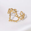 Wholesale Jewelry IG Style Casual Simple Style Heart Shape 304 Stainless Steel 18K Gold Plated Open Rings