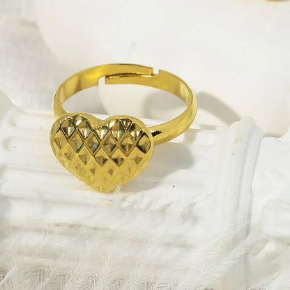 Wholesale Jewelry IG Style Casual Sweet Heart Shape 304 Stainless Steel 14K Gold Plated Open Rings