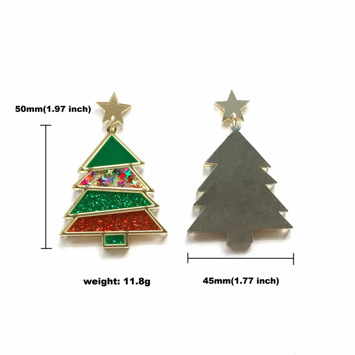 1 Pair Ig Style Christmas Tree Sequins Arylic Drop Earrings