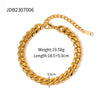 Wholesale Jewelry IG Style Cuban Link Chain Titanium Steel 18K Gold Plated Plating Bracelets Necklace