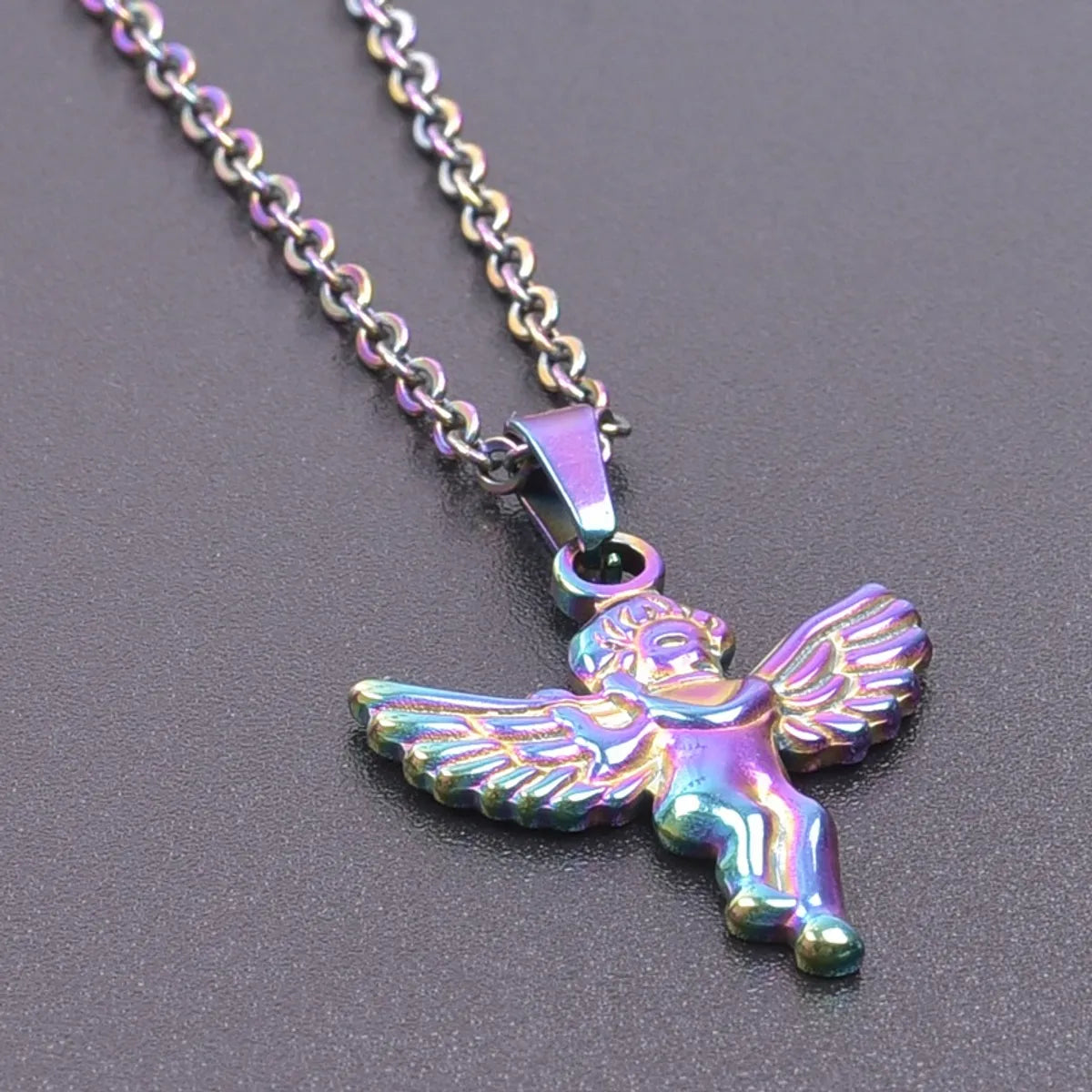 Wholesale Jewelry IG Style Cute Sweet Angel 304 Stainless Steel 18K Gold Plated Plating Pendant Necklace Necklace Pendant