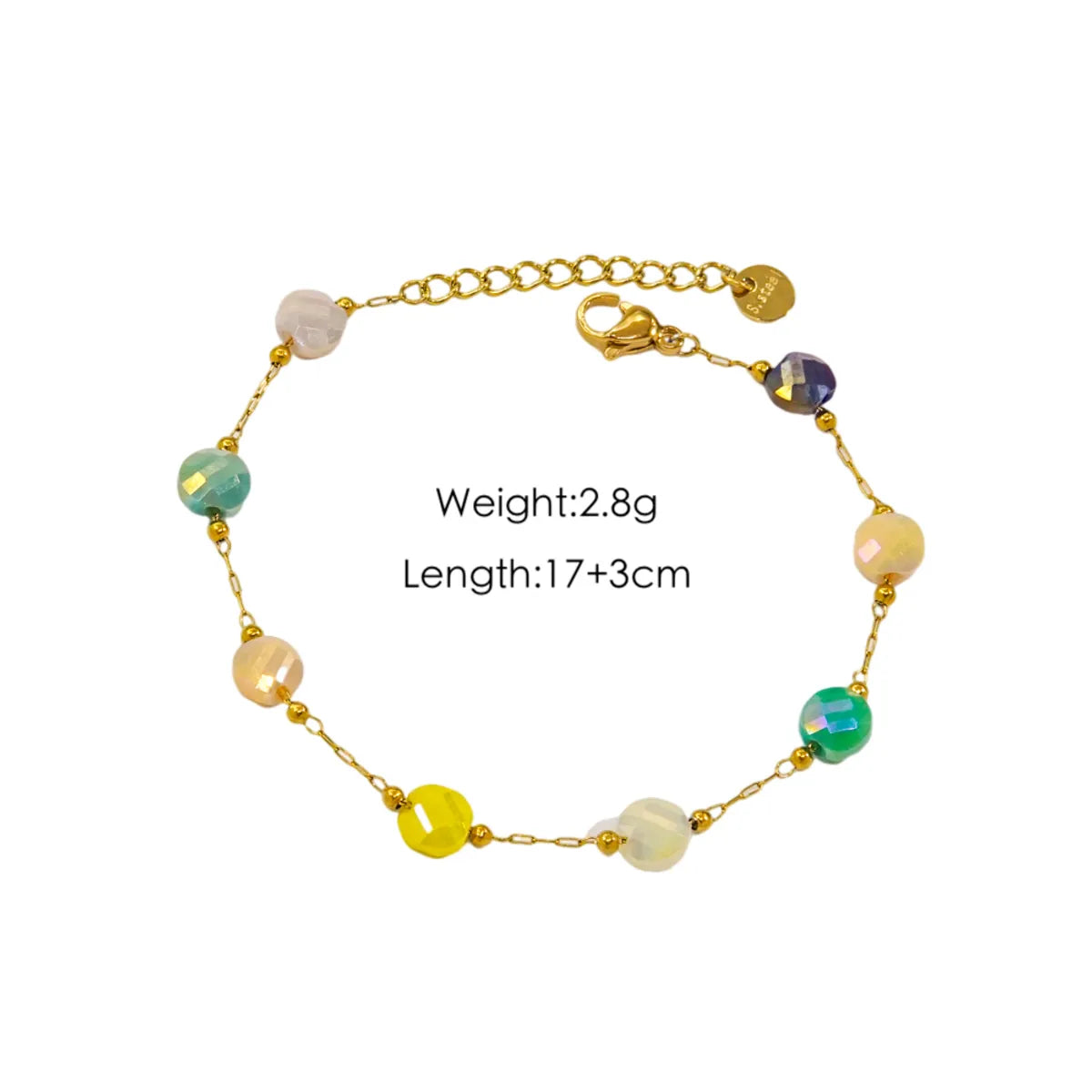 Wholesale Jewelry IG Style Elegant Simple Style Geometric 304 Stainless Steel 18K Gold Plated Beaded Bracelets Anklet Necklace