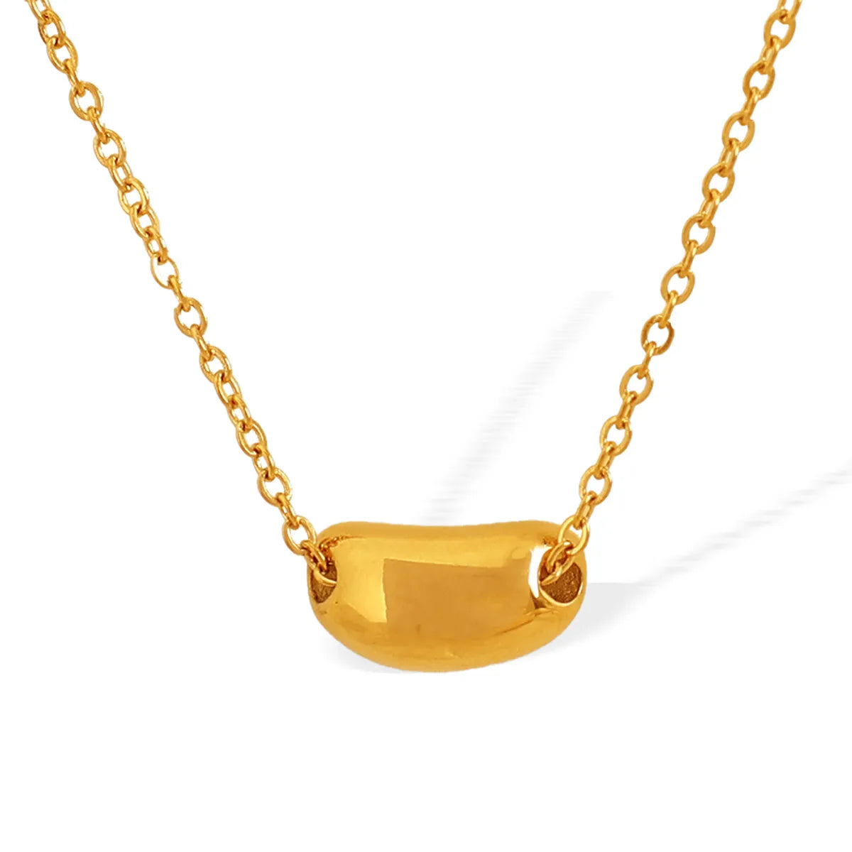 Wholesale Jewelry IG Style Elegant Simple Style Pea 304 Stainless Steel 18K Gold Plated Polishing Necklace