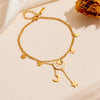 Wholesale Jewelry IG Style Elegant Simple Style Star Moon Titanium Steel Acrylic Shell 18K Gold Plated Inlay Anklet Necklace