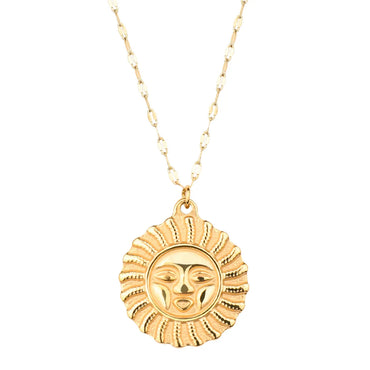 Wholesale Jewelry IG Style Elegant Simple Style Sun 304 Stainless Steel Gold Plated Pendant Necklace