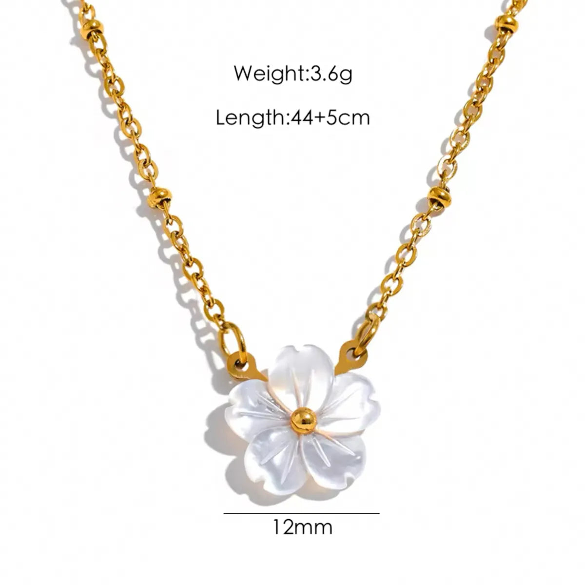 Wholesale Jewelry IG Style Elegant Sweet Flower 304 Stainless Steel Shell 18K Gold Plated Inlay Rings Earrings Necklace