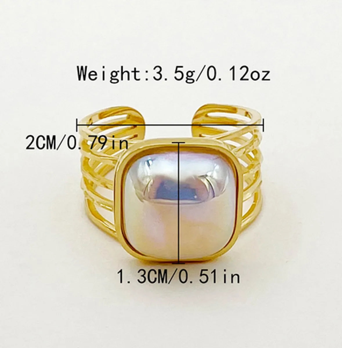 Wholesale Jewelry IG Style Elegant Sweet Square Heart Shape 304 Stainless Steel Fritillary 14K Gold Plated Plating Inlay Open Rings