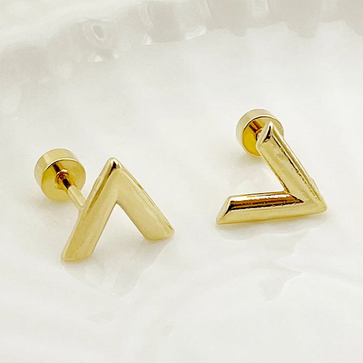 Wholesale Jewelry IG Style Exaggerated Streetwear V Shape Geometric 304 Stainless Steel 14K Gold Plated Plating Jewelry Set