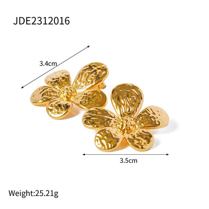 Wholesale Jewelry IG Style Flower 304 Stainless Steel Bangle Earrings Necklace