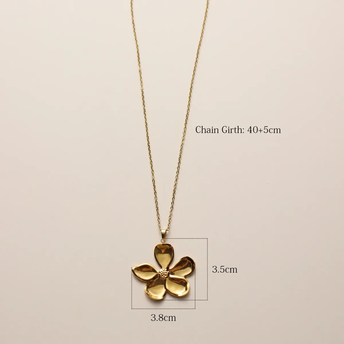 Wholesale Jewelry IG Style French Style Flower 304 Stainless Steel 18K Gold Plated Pendant Necklace