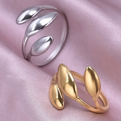 Wholesale Jewelry IG Style French Style Geometric 304 Stainless Steel 18K Gold Plated Irregular Polishing Open Rings