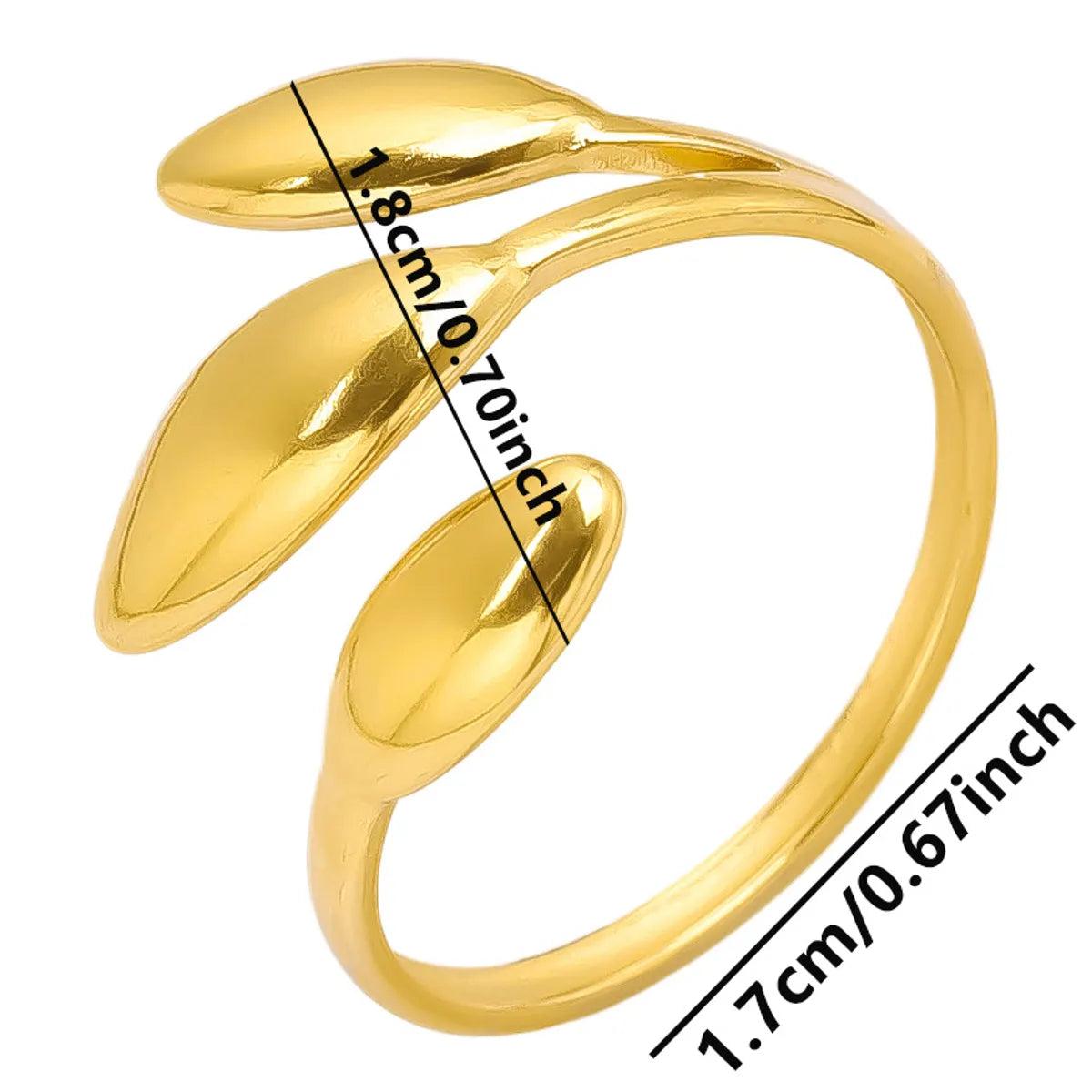 Wholesale Jewelry IG Style French Style Geometric 304 Stainless Steel 18K Gold Plated Irregular Polishing Open Rings