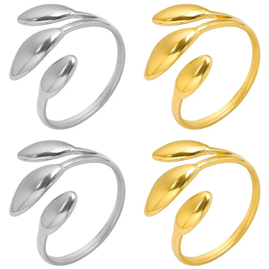 Wholesale Jewelry IG Style French Style Geometric 304 Stainless Steel 18K Gold Plated Irregular Polishing Open Rings