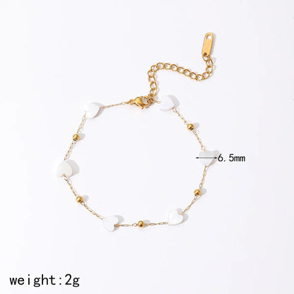 Wholesale Jewelry IG Style French Style Heart Shape Flower 304 Stainless Steel Bracelets Necklace