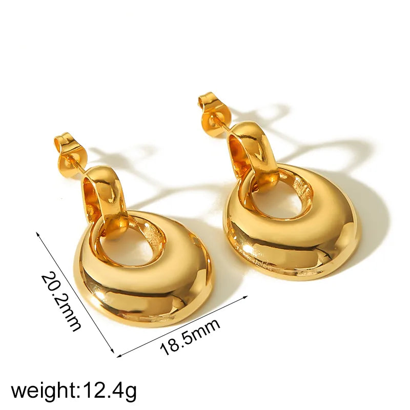 Wholesale Jewelry IG Style Geometric 304 Stainless Steel 18K Gold Plated Polishing Plating Earrings Necklace