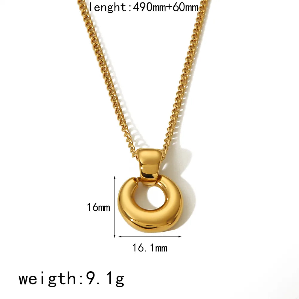 Wholesale Jewelry IG Style Geometric 304 Stainless Steel 18K Gold Plated Polishing Plating Earrings Necklace