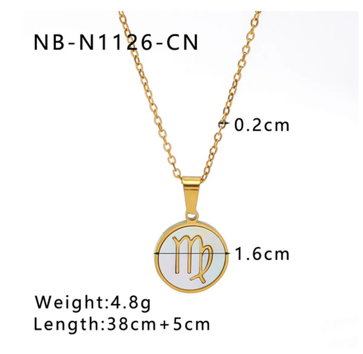 Wholesale Jewelry IG Style Geometric Constellation Titanium Steel Seashells Plating Inlay Pendant Necklace