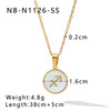 Wholesale Jewelry IG Style Geometric Constellation Titanium Steel Seashells Plating Inlay Pendant Necklace