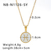 Wholesale Jewelry IG Style Geometric Constellation Titanium Steel Seashells Plating Inlay Pendant Necklace