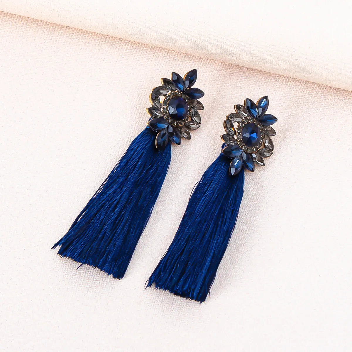 1 Pair Ig Style Glam Flower Inlay Alloy Glass Drop Earrings