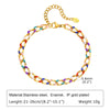 Wholesale Jewelry IG Style Hawaiian Vacation Colorful 201 Stainless Steel 18K Gold Plated Epoxy Anklet