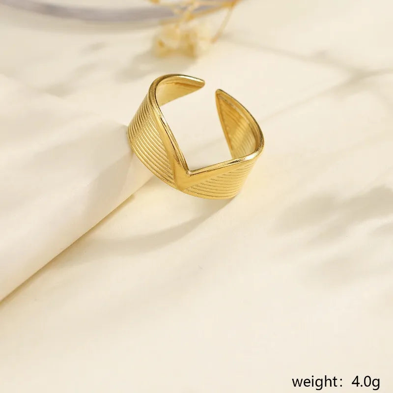 Wholesale Jewelry IG Style Hip-Hop Simple Style Solid Color 304 Stainless Steel Open Rings