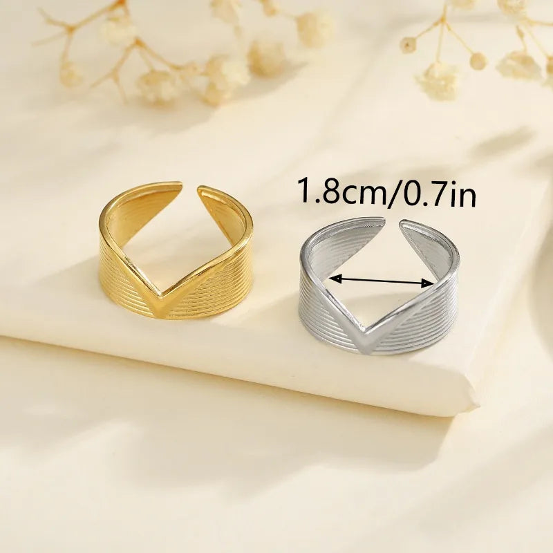 Wholesale Jewelry IG Style Hip-Hop Simple Style Solid Color 304 Stainless Steel Open Rings