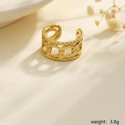 Wholesale Jewelry IG Style Hip-Hop Simple Style Solid Color 304 Stainless Steel Open Rings