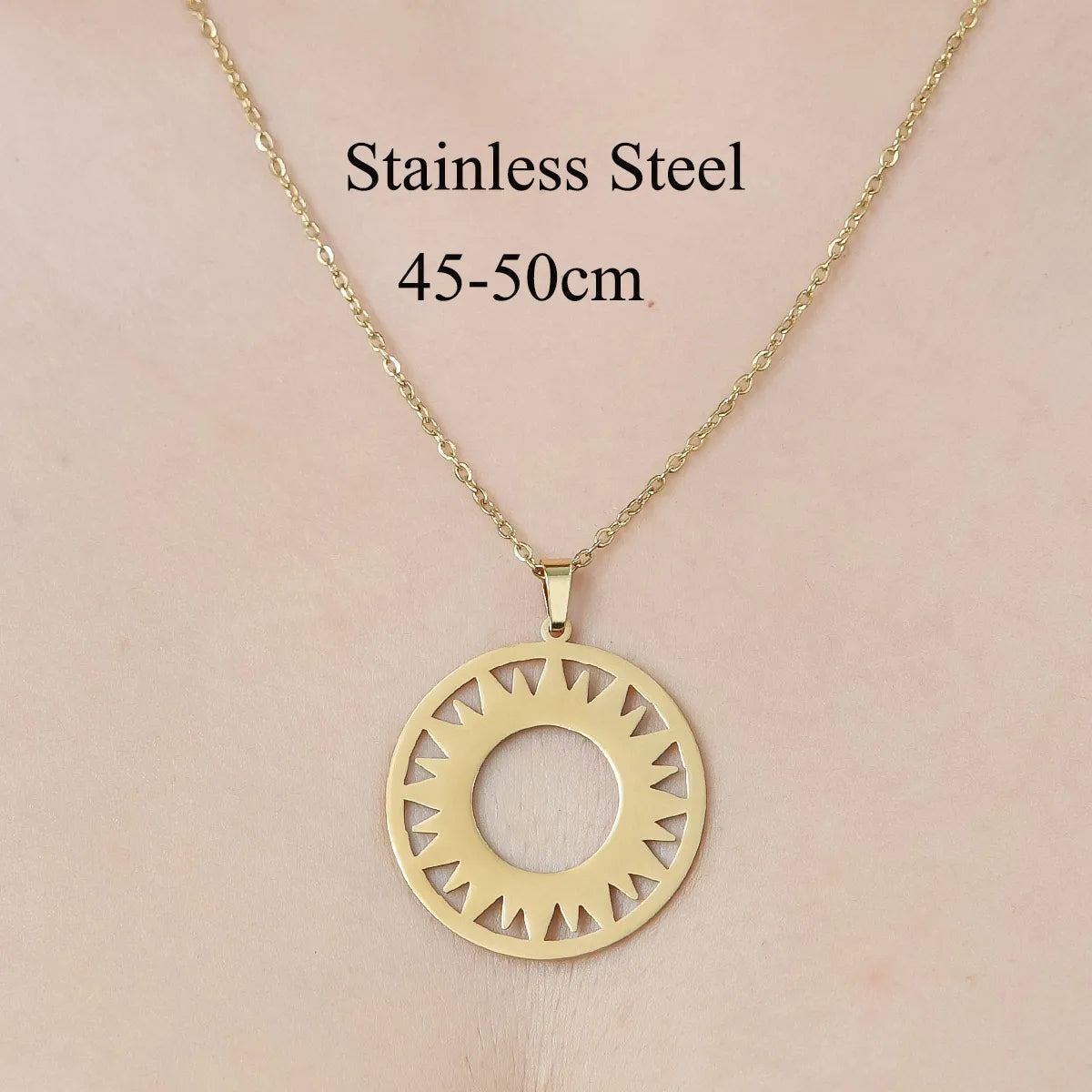 Wholesale Jewelry IG Style Ice Cream Planet Flower 201 Stainless Steel 18K Gold Plated Polishing Plating Pendant Necklace