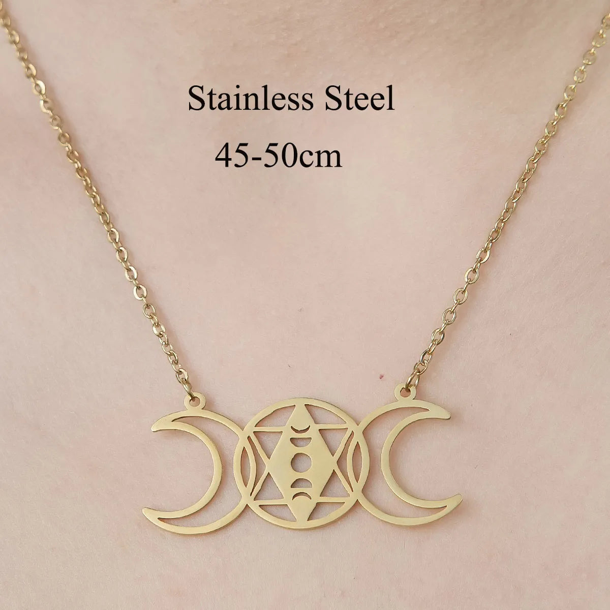 Wholesale Jewelry IG Style Ice Cream Planet Flower 201 Stainless Steel 18K Gold Plated Polishing Plating Pendant Necklace